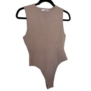 4th + Reckless Tan Sleeveless Bodysuit Size Medium